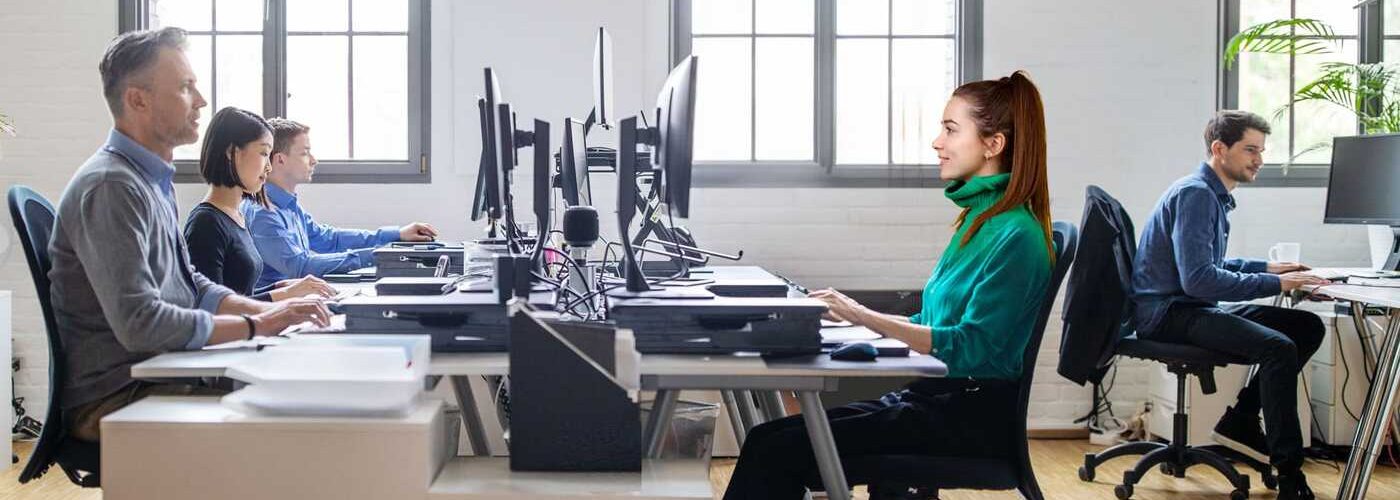 gruppo di lavoro visualizza fatture su schermo pc